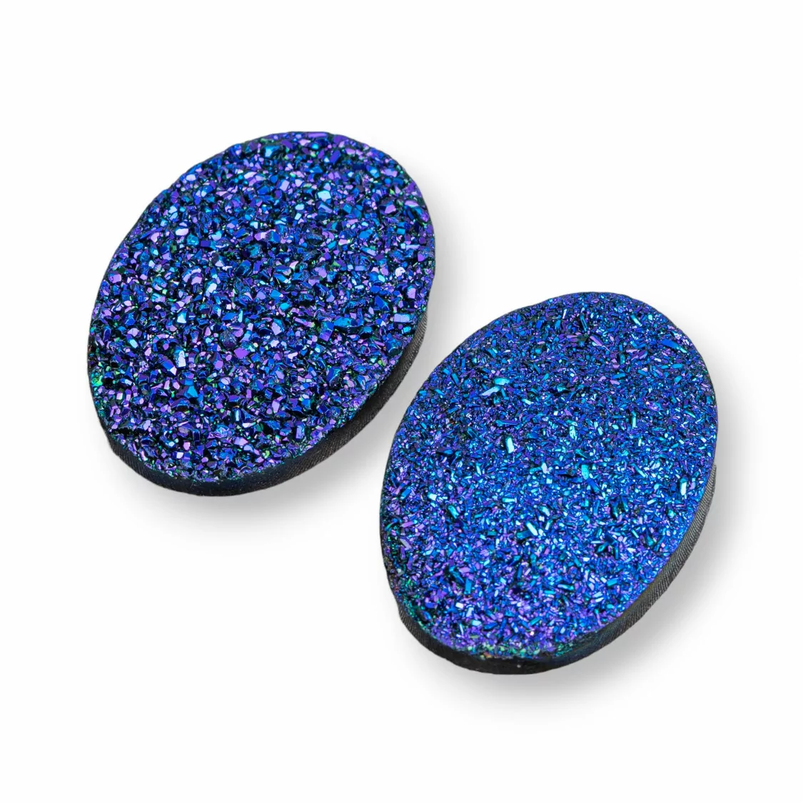 Componente Cabochon Drusa Di Resina Ovale 18x25mm 6pz Blu- CABOCHON DRUSA | Worldofjewel.com