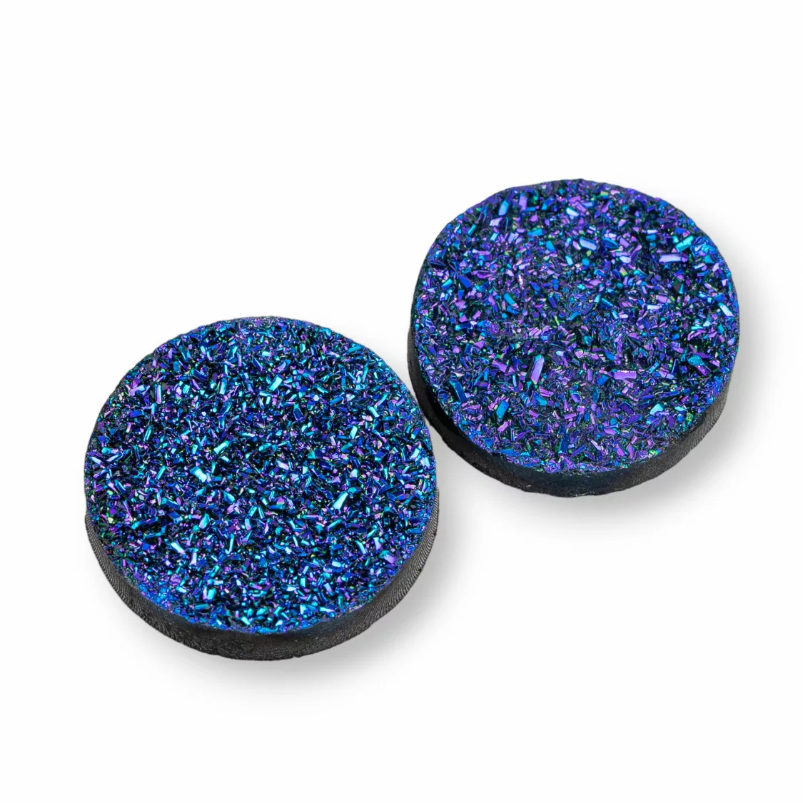 Componente Cabochon Drusa Di Resina Tondo 20mm 8pz Blu- CABOCHON DRUSA | Worldofjewel.com