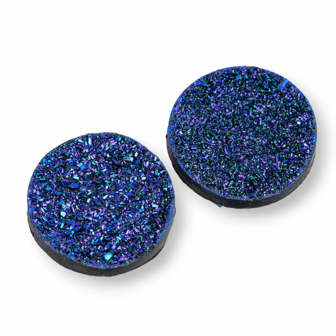 Componente Cabochon Drusa Di Resina Tondo 25mm 6pz Blu- CABOCHON DRUSA | Worldofjewel.com