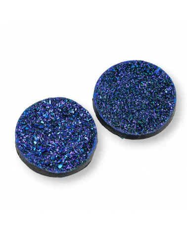 Componente Cabochon Drusa Di Resina Tondo 25mm 6pz Blu- CABOCHON DRUSA | Worldofjewel.com