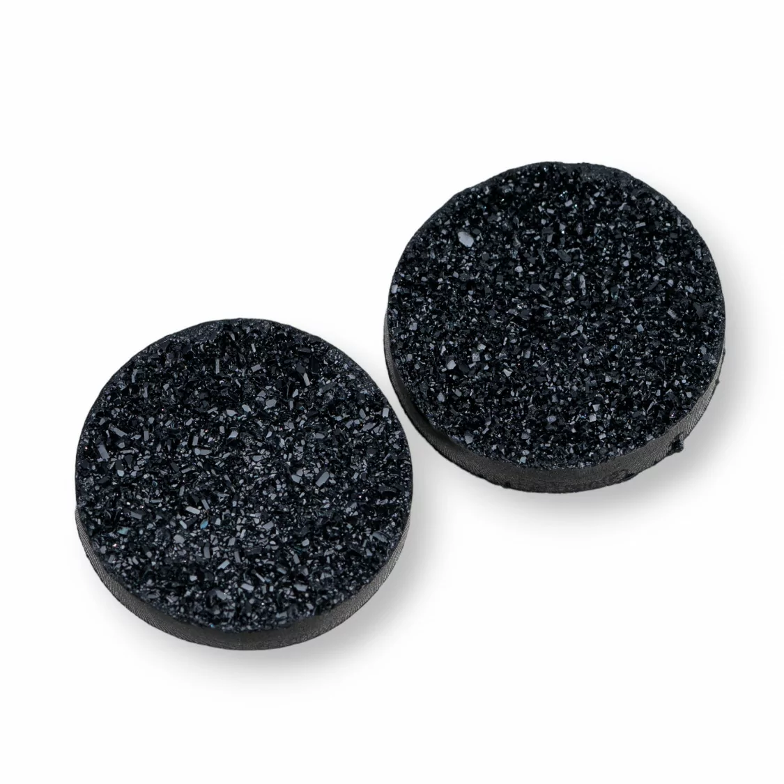 Componente Cabochon Drusa Di Resina Tondo 25mm 6pz Nero- CABOCHON DRUSA | Worldofjewel.com