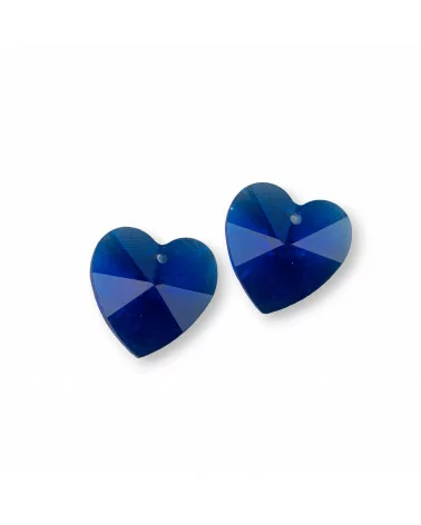 Componente Pendente Di Cristallo CZ Cuore 14mm 8pz Blu-COMPONENTI DI CRISTALLI E STRASS | Worldofjewel.com