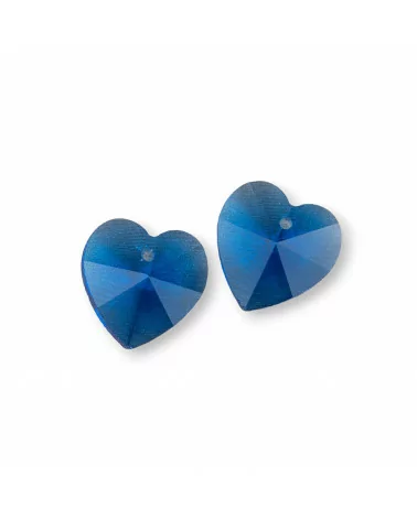 Componente Pendente Di Cristallo CZ Cuore 14mm 8pz Light Blu-COMPONENTI DI CRISTALLI E STRASS | Worldofjewel.com