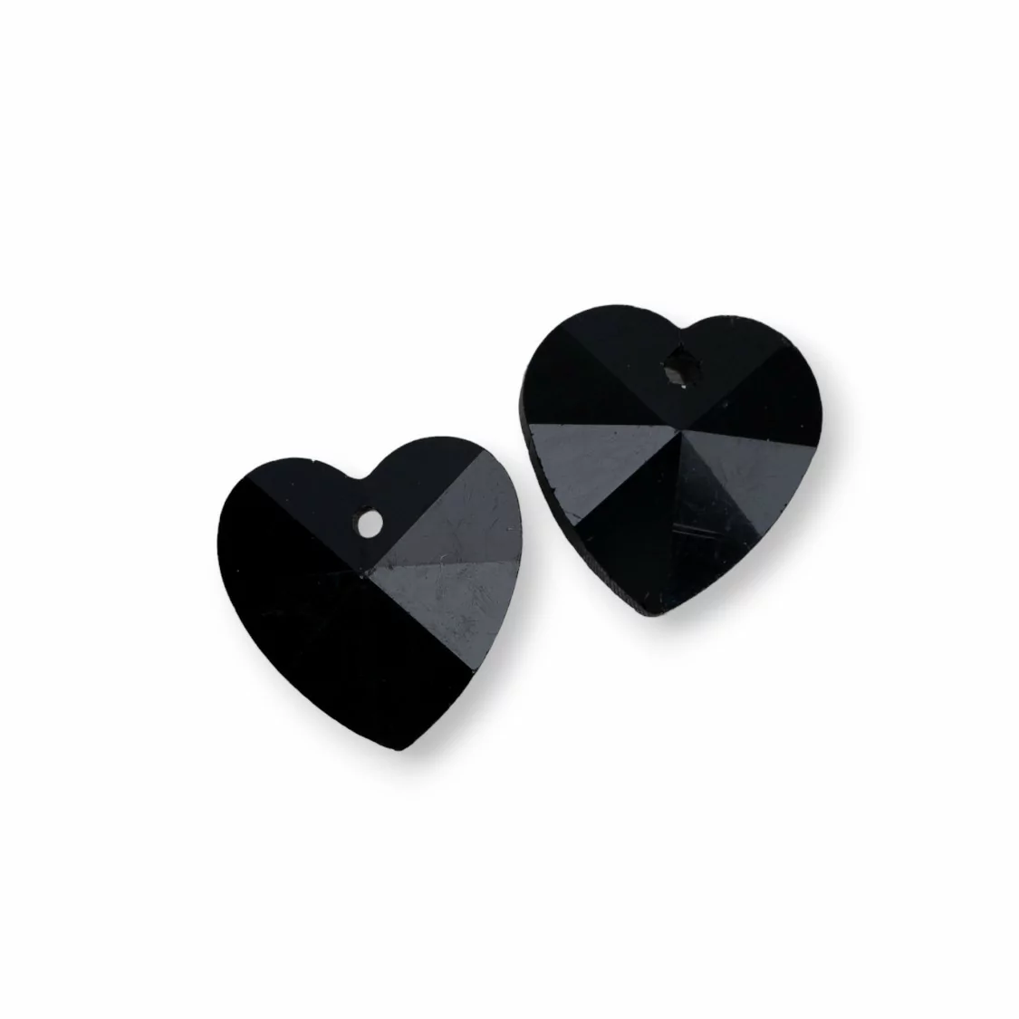 Componente Pendente Di Cristallo CZ Cuore 14mm 8pz Nero Jet-COMPONENTI DI CRISTALLI E STRASS | Worldofjewel.com