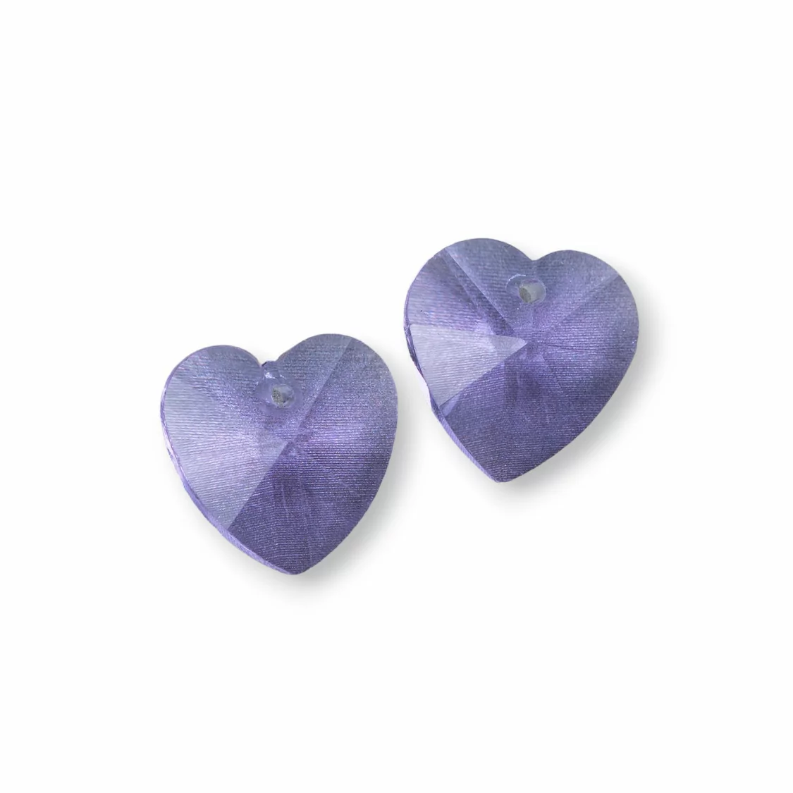 Componente Pendente Di Cristallo CZ Cuore 14mm 8pz Viola-COMPONENTI DI CRISTALLI E STRASS | Worldofjewel.com