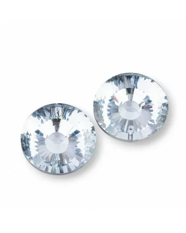 Componente Pendente Di Cristallo CZ Tondo 30mm 2pz Silver-COMPONENTI DI CRISTALLI E STRASS | Worldofjewel.com