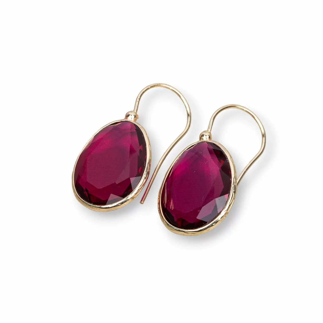 Orecchini A Monachella Di Bronzo Con Occhio Di Gatto Mango Bordato 14x30mm Dorato 1 Paio Viola-ORECCHINI HOT PICKS | Worldofjewel.com