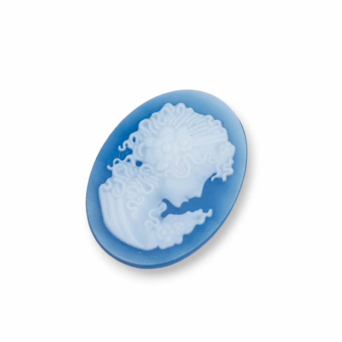 Cammeo Di Agata Naturale Inciso A Mano MADE IN ITALY Ovale 22x30mm 2pz Blu MOD05-CAMMEI DI AGATA NATURALE | Worldofjewel.com