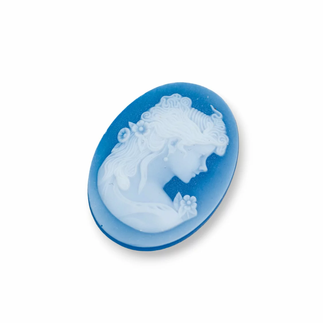 Cammeo Di Agata Naturale Inciso A Mano MADE IN ITALY Ovale 22x30mm 2pz Blu MOD09-CAMMEI DI AGATA NATURALE | Worldofjewel.com