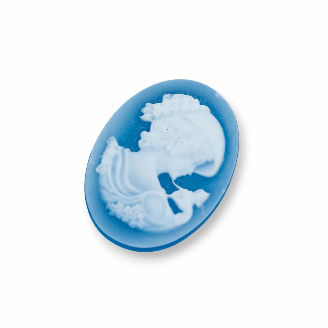 Cammeo Di Agata Naturale Inciso A Mano MADE IN ITALY Ovale 22x30mm 2pz Blu MOD10-CAMMEI DI AGATA NATURALE | Worldofjewel.com