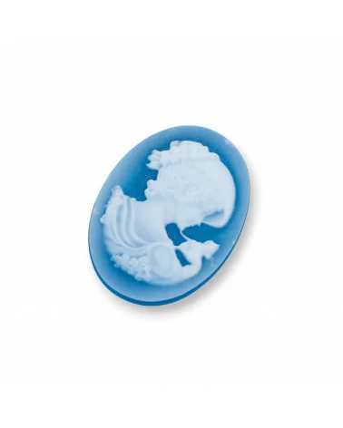 Cammeo Di Agata Naturale Inciso A Mano MADE IN ITALY Ovale 22x30mm 2pz Blu MOD10-CAMMEI DI AGATA NATURALE | Worldofjewel.com