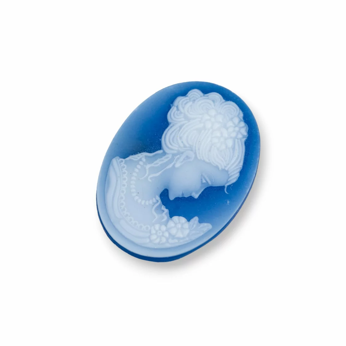 Cammeo Di Agata Naturale Inciso A Mano MADE IN ITALY Ovale 22x30mm 2pz Blu MOD11-CAMMEI DI AGATA NATURALE | Worldofjewel.com