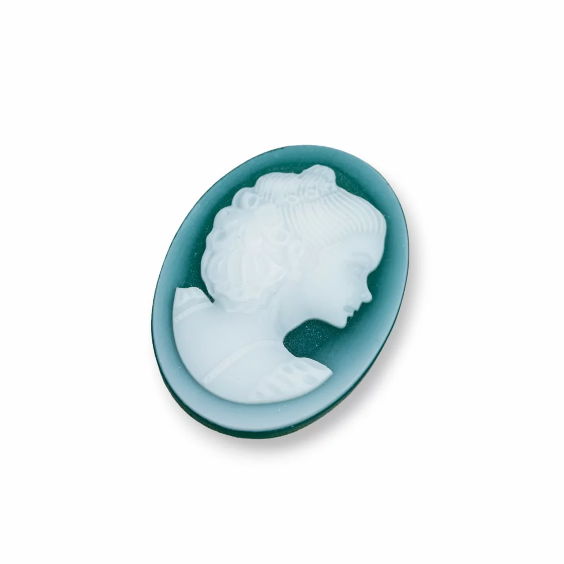 Cammeo Di Agata Naturale Inciso A Mano MADE IN ITALY Ovale 22x30mm 2pz Verde MOD41-CAMMEI DI AGATA NATURALE | Worldofjewel.com