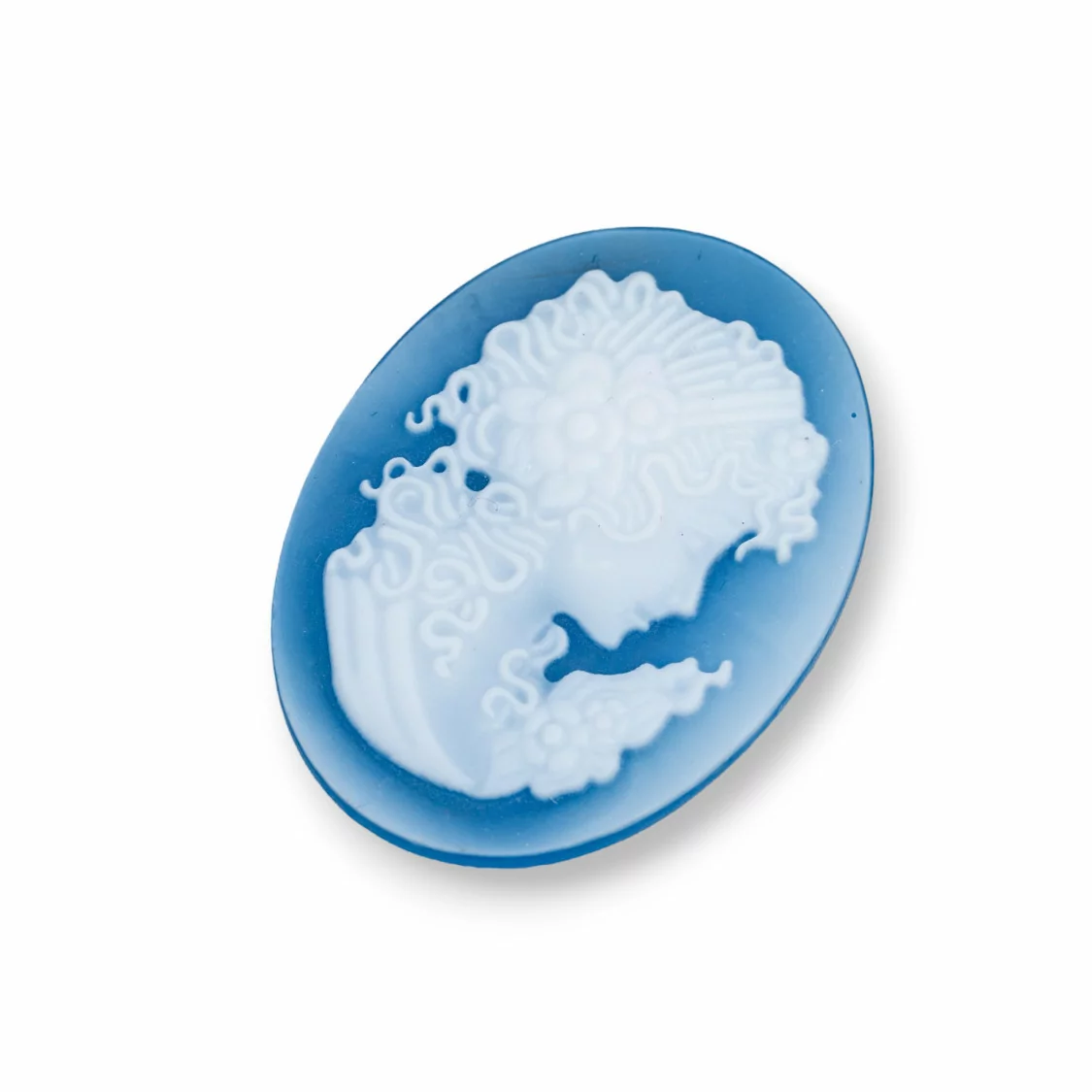 Cammeo Di Agata Naturale Inciso A Mano MADE IN ITALY Ovale 30x40mm 1pz Blu MOD07-CAMMEI DI AGATA NATURALE | Worldofjewel.com