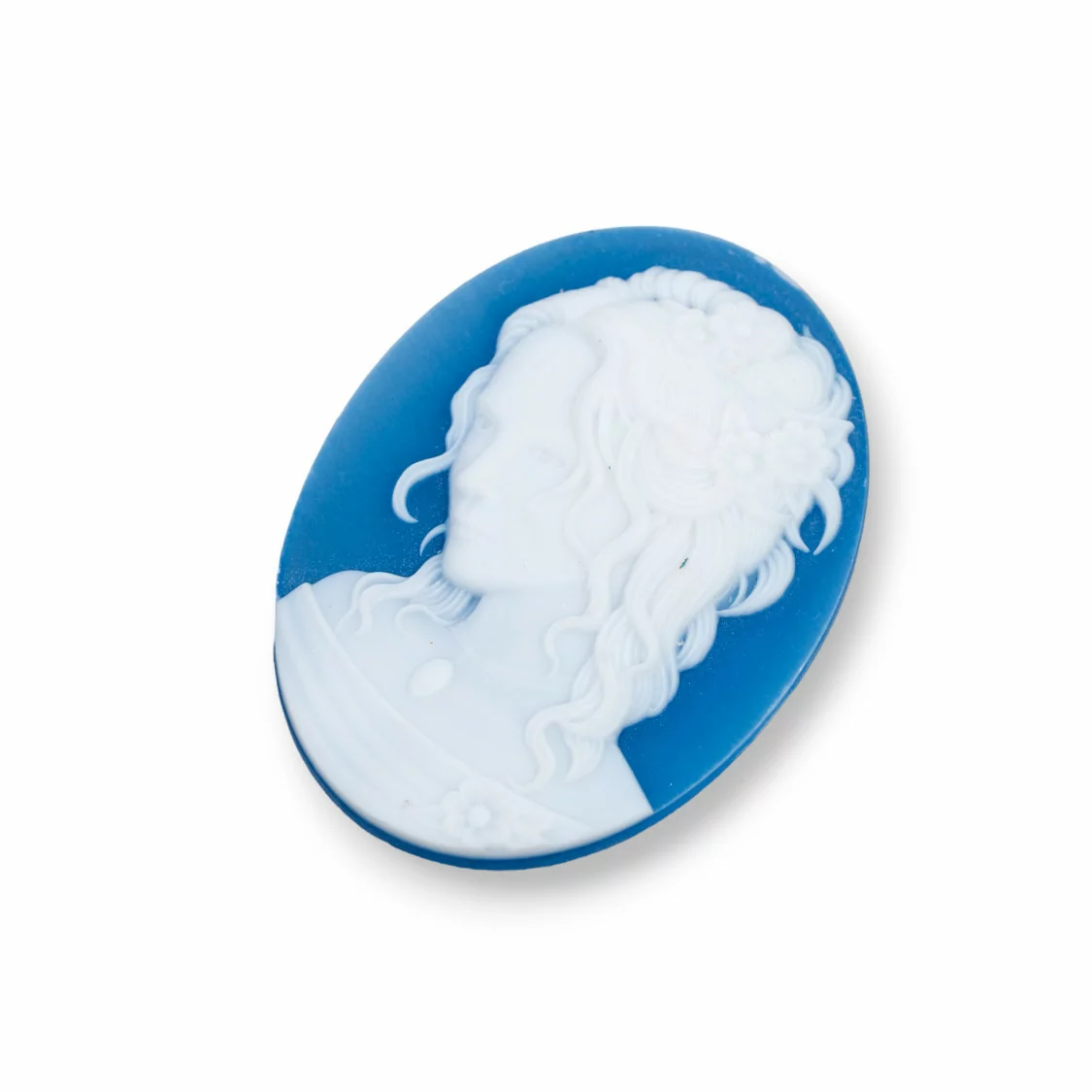 Cammeo Di Agata Naturale Inciso A Mano MADE IN ITALY Ovale 30x40mm 1pz Blu MOD08-CAMMEI DI AGATA NATURALE | Worldofjewel.com