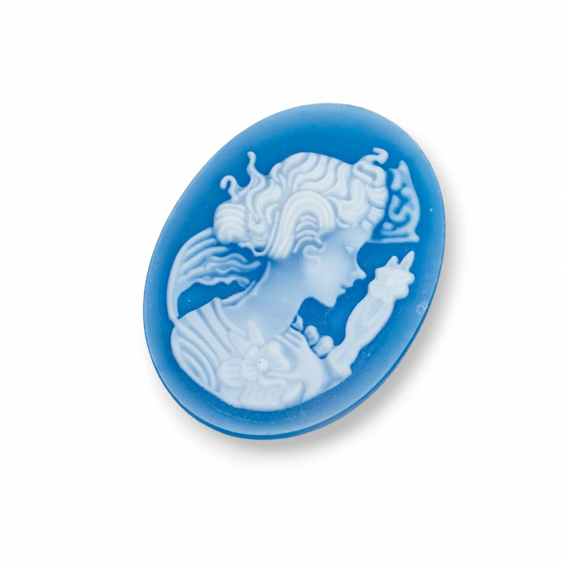 Cammeo Di Agata Naturale Inciso A Mano MADE IN ITALY Ovale 30x40mm 1pz Blu MOD18-CAMMEI DI AGATA NATURALE | Worldofjewel.com