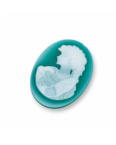 Cammeo Di Agata Naturale Inciso A Mano MADE IN ITALY Ovale 30x40mm 1pz Verde MOD64-CAMMEI DI AGATA NATURALE | Worldofjewel.com