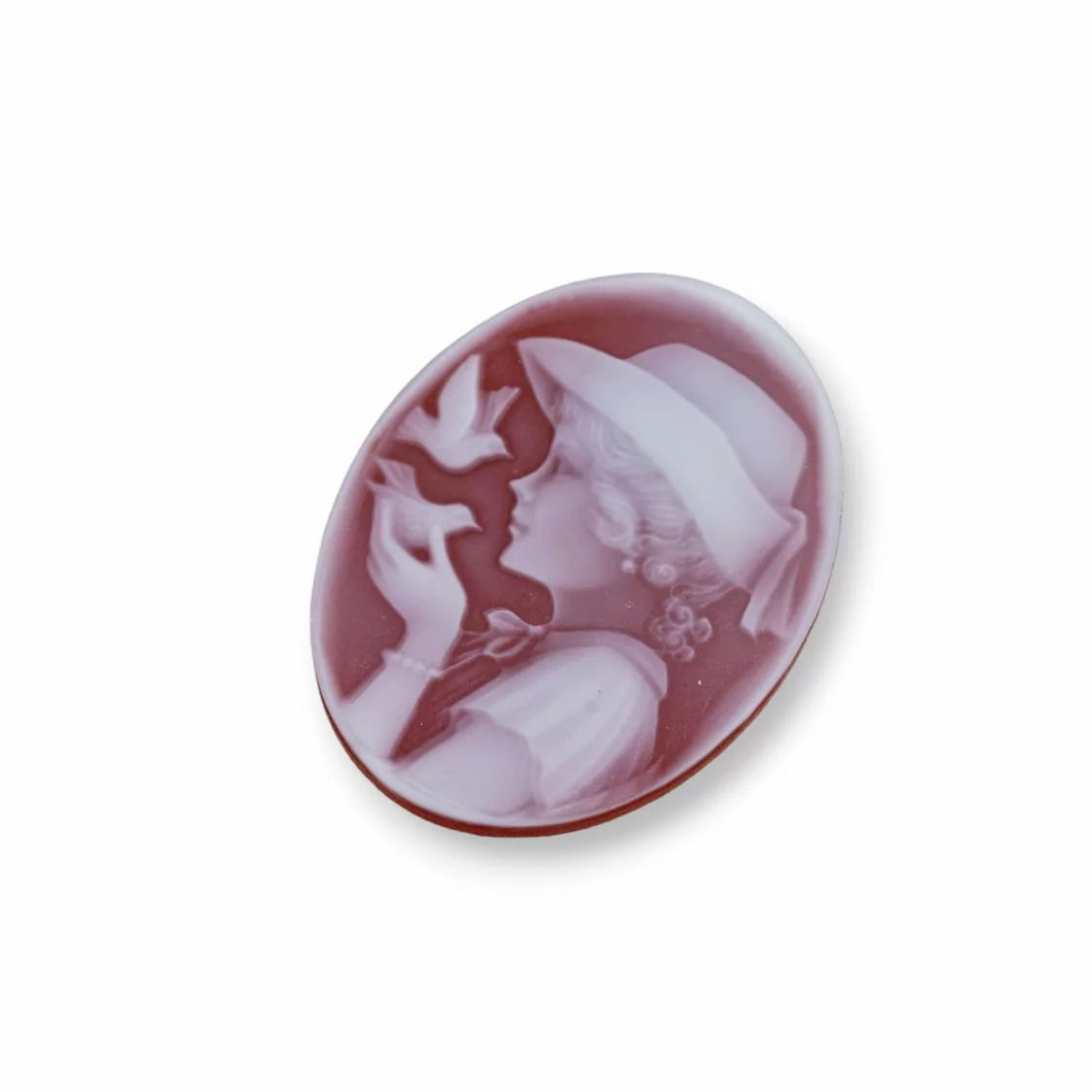 Cammeo Di Agata Naturale Inciso A Mano MADE IN ITALY Ovale 27x35mm 1pz ROSSO MOD20-CAMMEI DI AGATA NATURALE | Worldofjewel.com