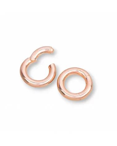 Chiusura Di Argento 925 Gancio A Ciambella Con Chiusura Invisibile 14mm 4pz Oro Rosa-CHIUSURE DI ARGENTO | Worldofjewel.com