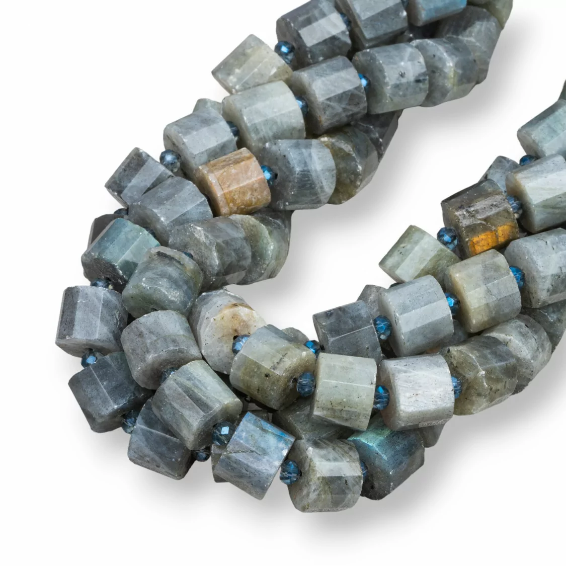 Labradorite Grigio Cilindro Prisma Sfaccettato 12x9mm-LABRADORITE GRIGIO | Worldofjewel.com