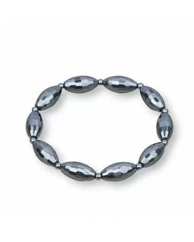 Bracciale Elastico Di Ematite 8mm Linea Uomo Chicco Di Riso-LINEA UOMO | Worldofjewel.com