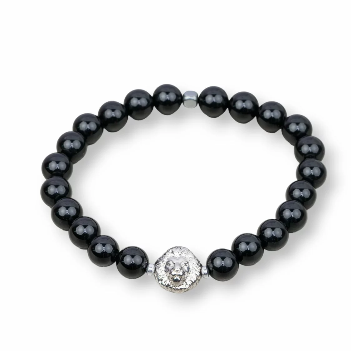 Bracciale Elastico Di Pietra Dure 8mm Con Ematite Linea Uomo MOD4 Onice-LINEA UOMO | Worldofjewel.com