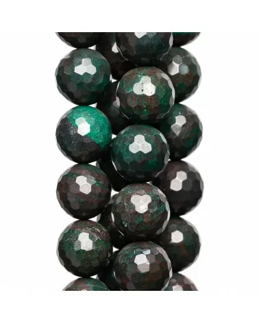 Diaspro Tormalinato Perlina Tonda Sfaccettata 8mm Verde-DIASPRO TORMALINATO | Worldofjewel.com