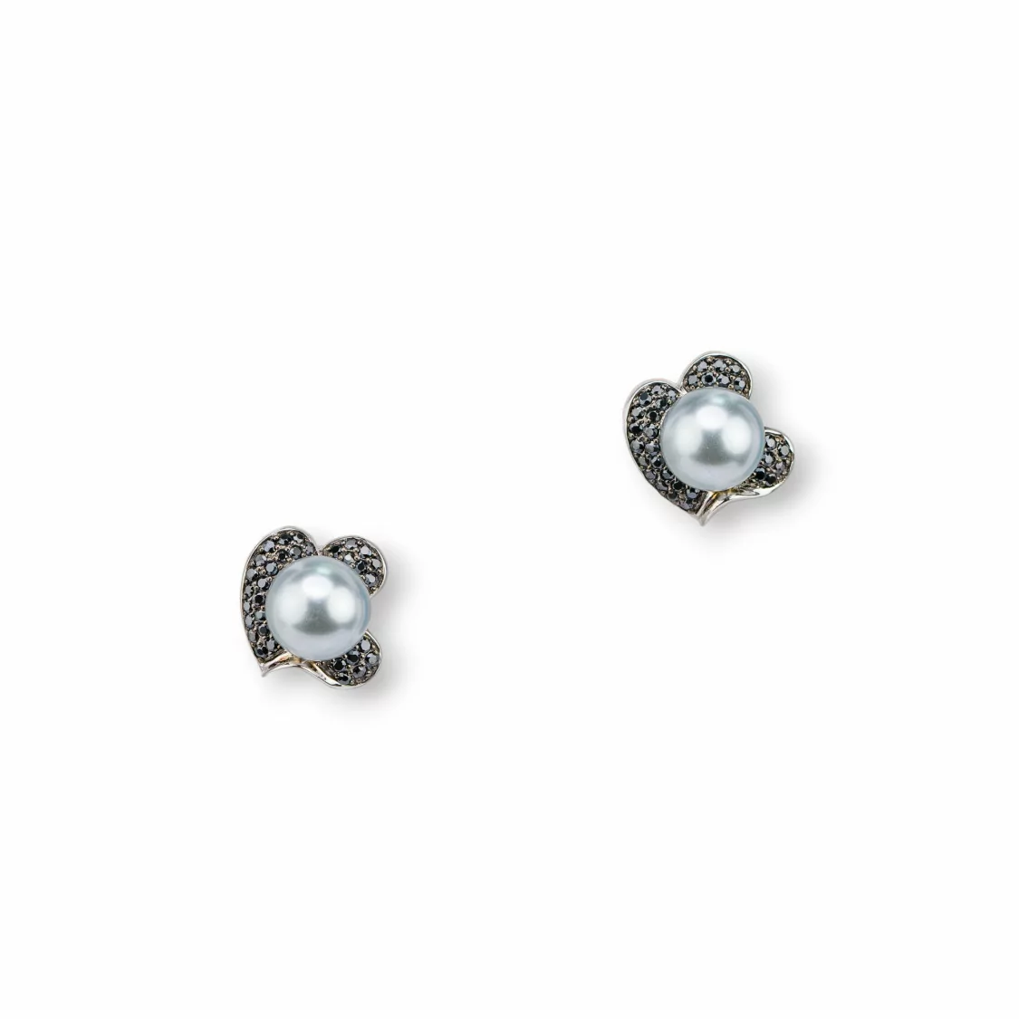 Orecchini Perno Di Argento 925 Con Zirconi E Perle Di Maiorca 17mm-ARGENTO 925 DESIGN ITALY | Worldofjewel.com