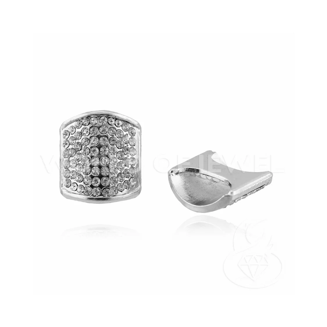 Distanziatore Di Ottone Con Strass 25mm 12pz Rodiato-CONNETTORI CON STRASS | Worldofjewel.com