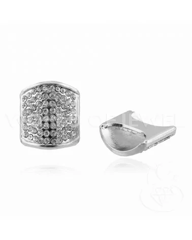 Distanziatore Di Ottone Con Strass 25mm 12pz Rodiato-CONNETTORI CON STRASS | Worldofjewel.com