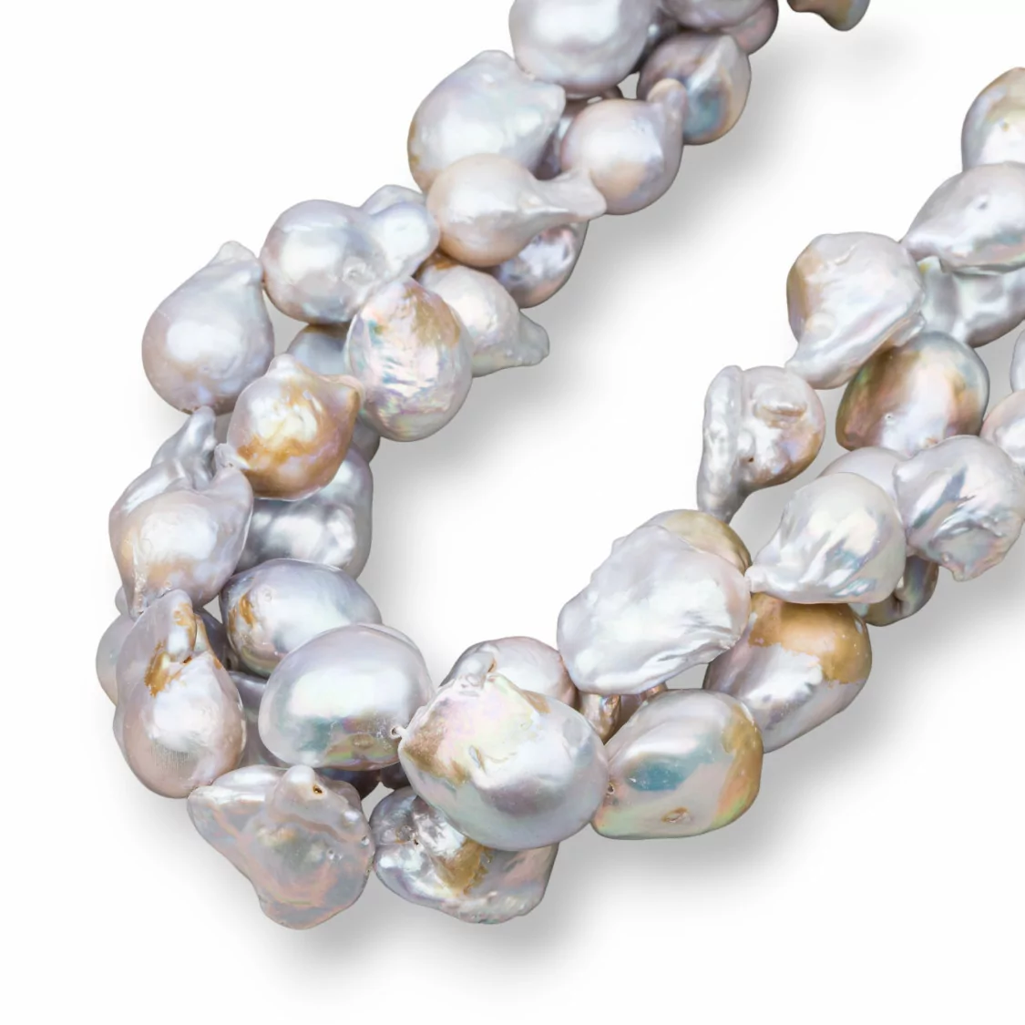 Perle Di Fiume Barocche A Goccia (AHW) 70-80gr Grigio Macchiato-PERLE BAROCCHE | Worldofjewel.com