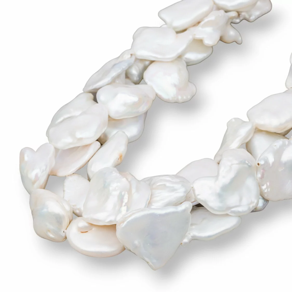 Perle Di Fiume Barocche Piatte (XSG) Bianco 60-70gr-PERLE SCARAMAZZE PIATTE | Worldofjewel.com