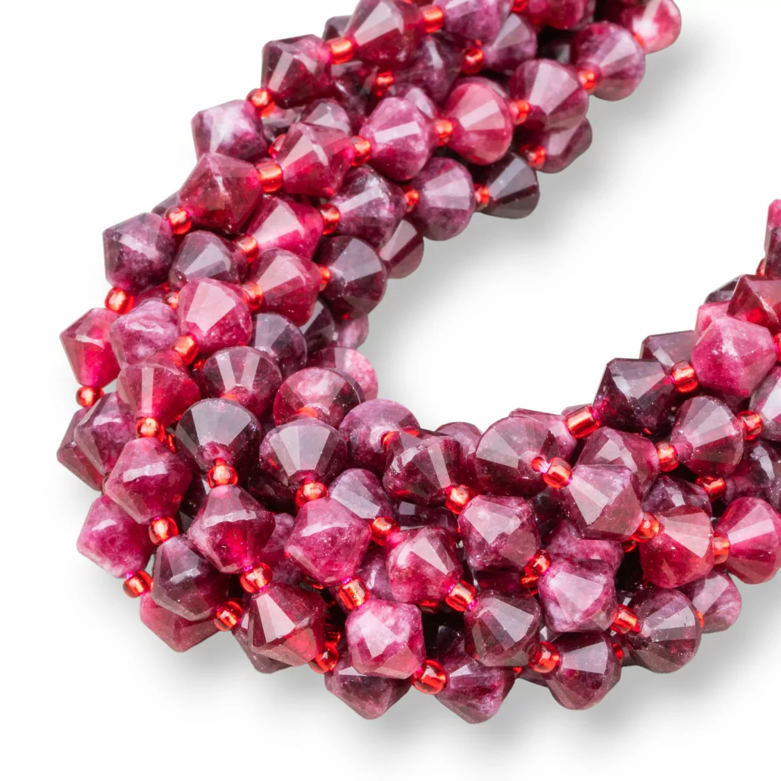 Giada Rubellite Bicono Sfaccettato 8mm-GIADA RUBELLITE | Worldofjewel.com