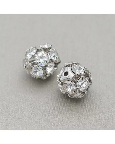 Distanziatore Palline Strass Di Ottone 8mm 40pz Rodiato-PALLINE STRASS | Worldofjewel.com