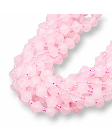 Quarzo Rosa Bicono Sfaccettato 8mm-QUARZO ROSA | Worldofjewel.com