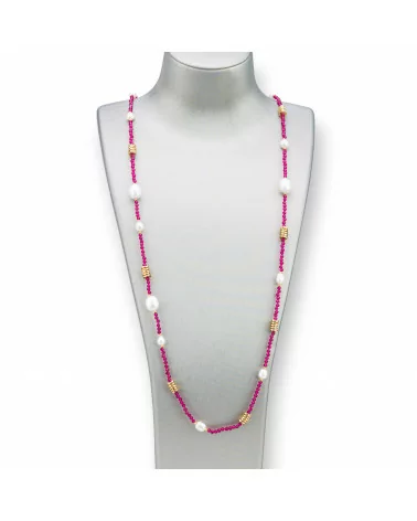 Collana Bijoux Con Zirconi Perle E Ematite 90cm Ruby-DESIGN ITALY | Worldofjewel.com