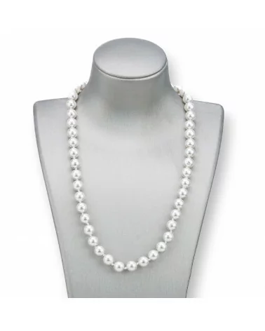 Collana Di Perle Di Maiorca Tondo 8mm Con Chiusura In Ottone Bianco 44-49cm-COLLANE DI PIETRE DURE | Worldofjewel.com