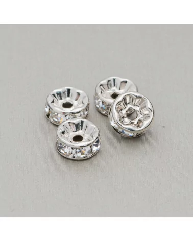 Distanziatore Rondelle Strass Di Ottone Qualita' Mideast 5mm 100pz Rodiato-CONNETTORI CON STRASS | Worldofjewel.com