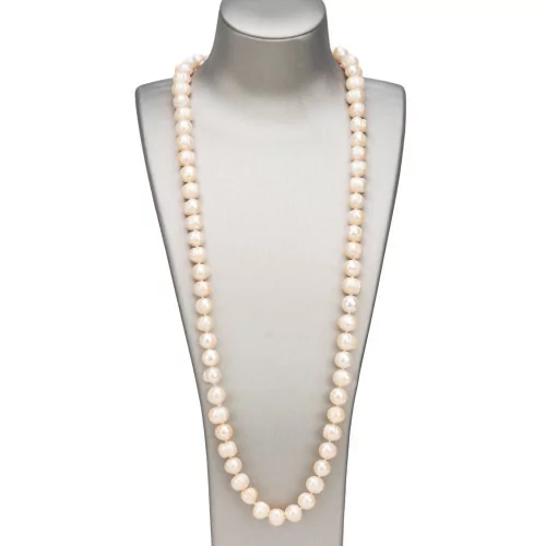 Charleston Necklace of River Pearls with Knots 11-12mm 80cm