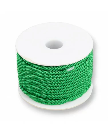 Cordoncino Filo Intrecciato Milanese 3mm 20 Metri Verde-CORDONE INTRECCIATO | Worldofjewel.com