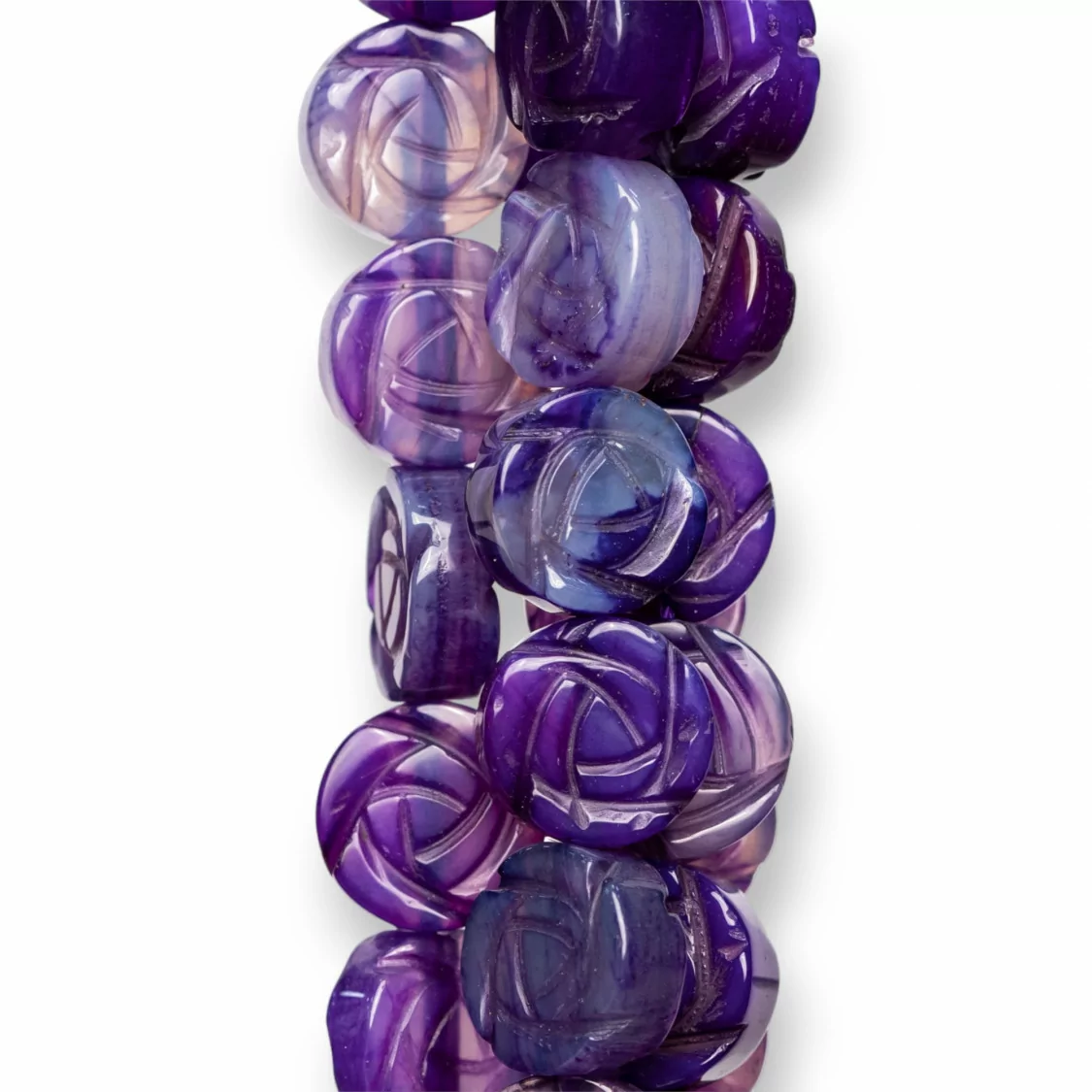 Agata Viola Fiore Inciso 14mm-AGATA VIOLA | Worldofjewel.com