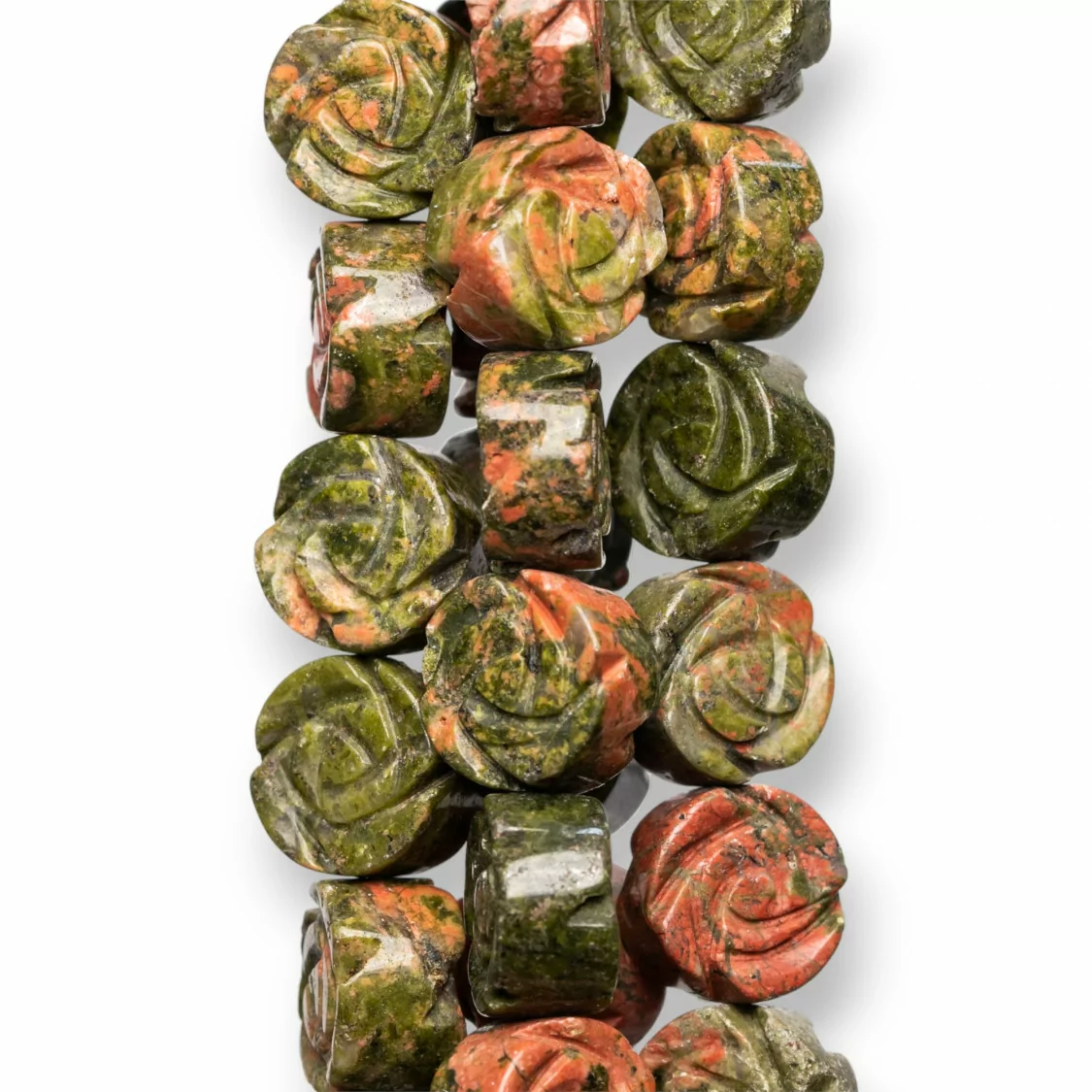 Unakite Fiore Inciso 18mm-UNAKITE | Worldofjewel.com