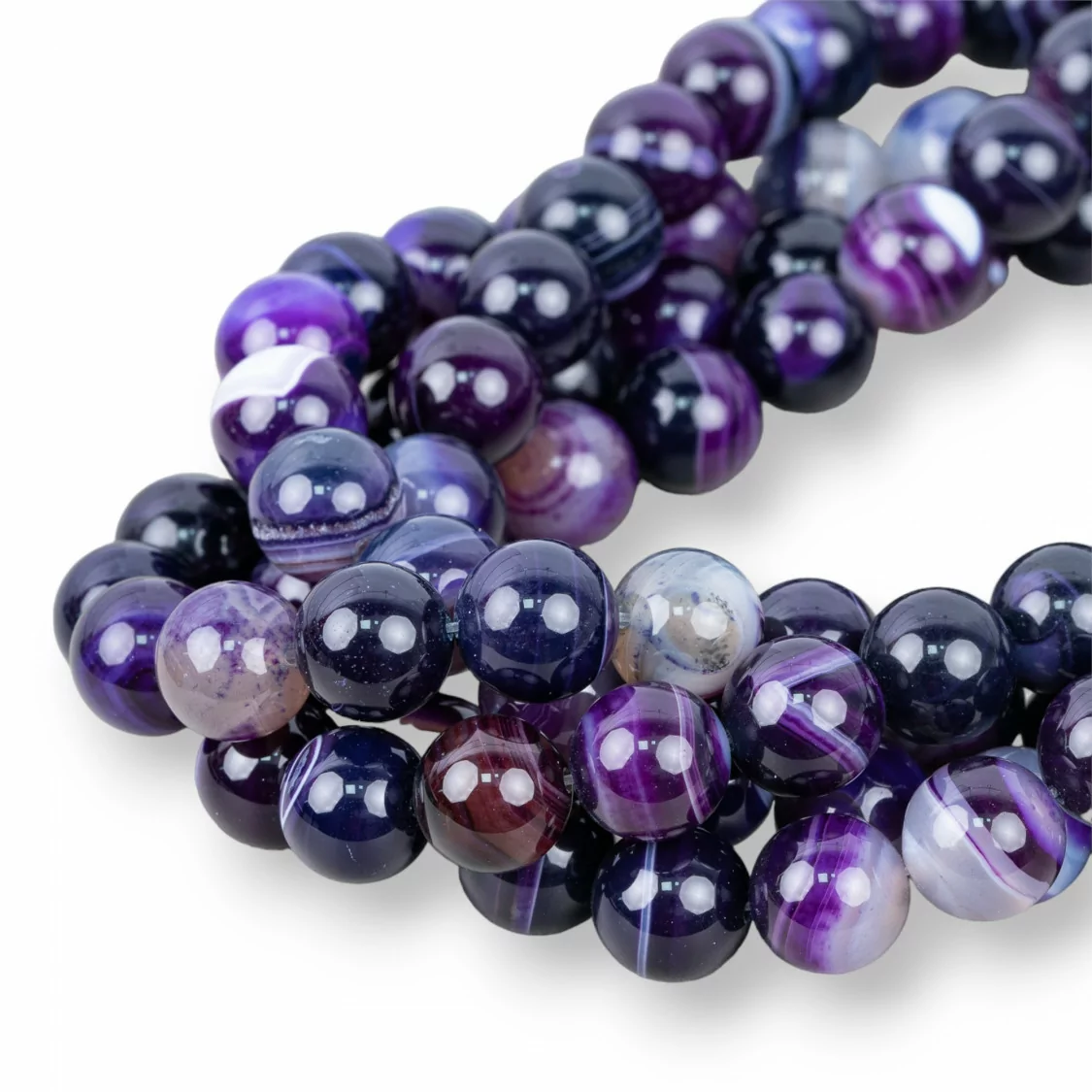 Agata Viola Striata Tondo Liscio 16mm-AGATA VIOLA | Worldofjewel.com