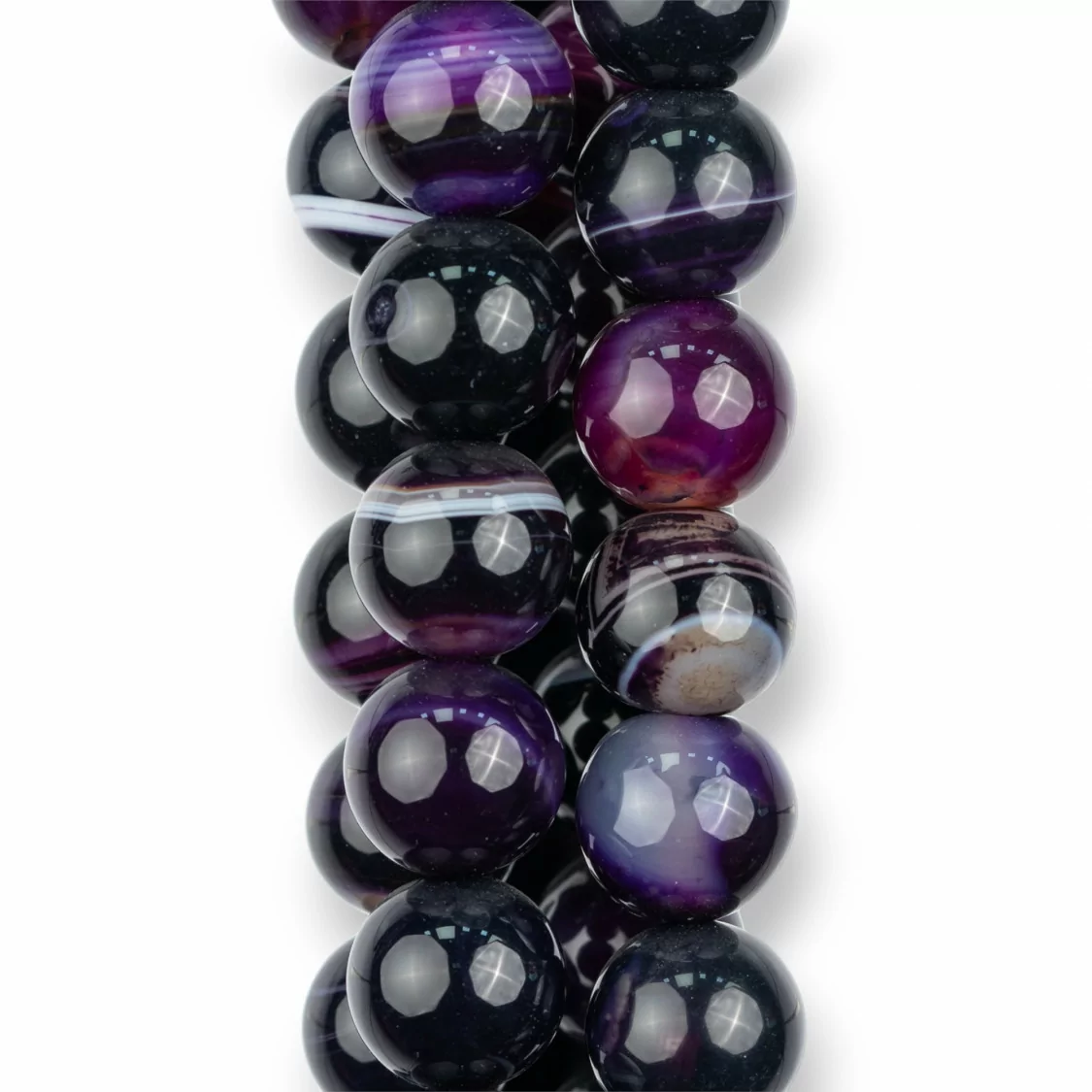 Agata Viola Striata Tondo Liscio 16mm Scuro-AGATA VIOLA | Worldofjewel.com