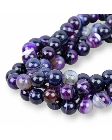 Agata Viola Striata Tondo Liscio 18mm-AGATA VIOLA | Worldofjewel.com