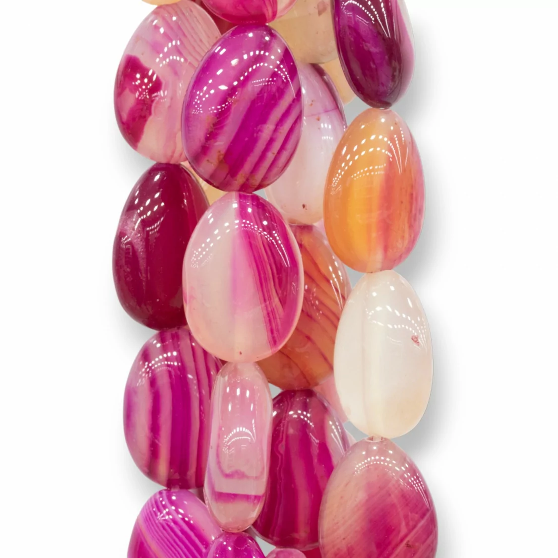 Agata Fucsia Striata Goccia Piatta Liscia 13x18mm-AGATA FUCSIA | Worldofjewel.com