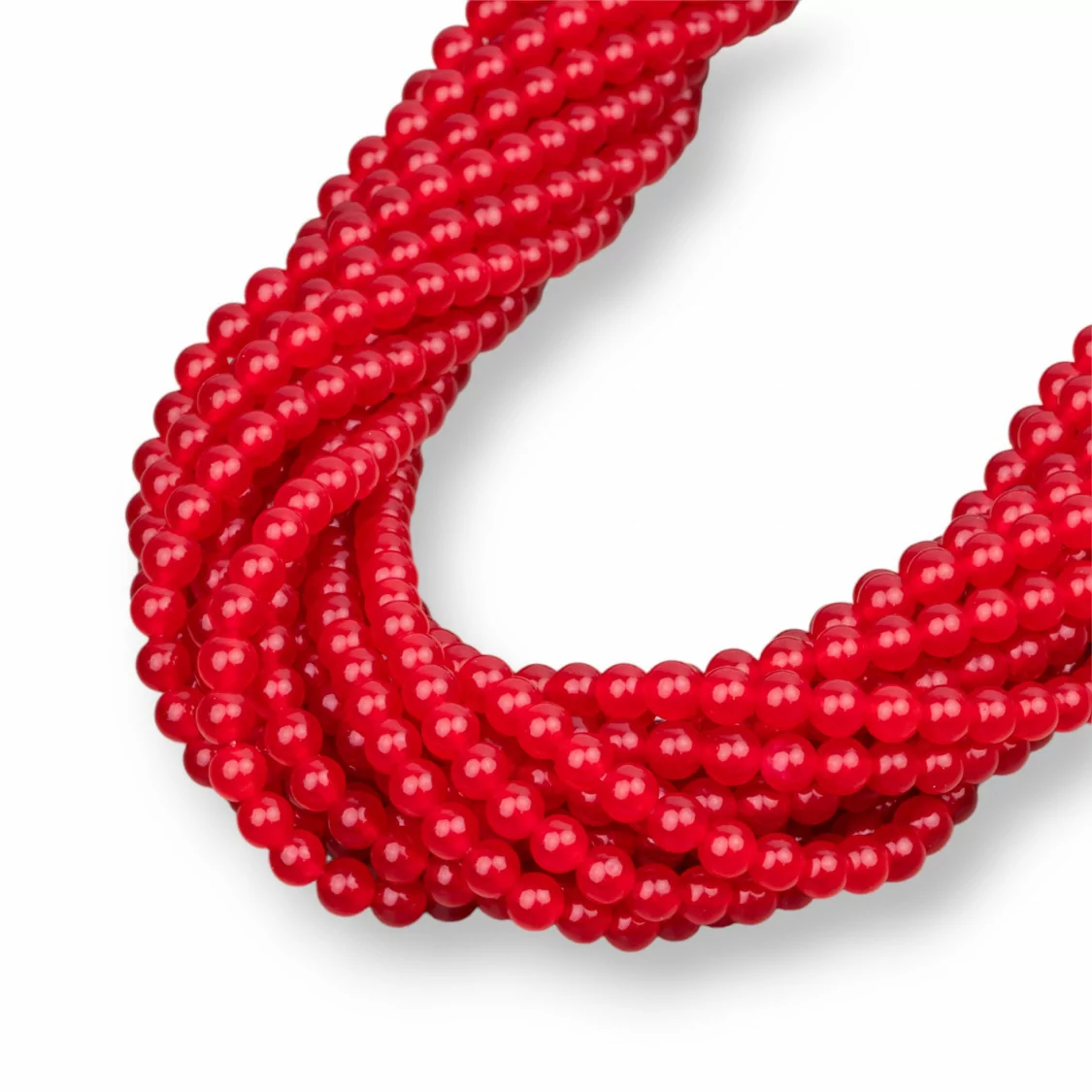 Giada Ghiaccio (Icy Jade) Rosso Tondo Liscio 4mm-GIADA GHIACCIO | Worldofjewel.com