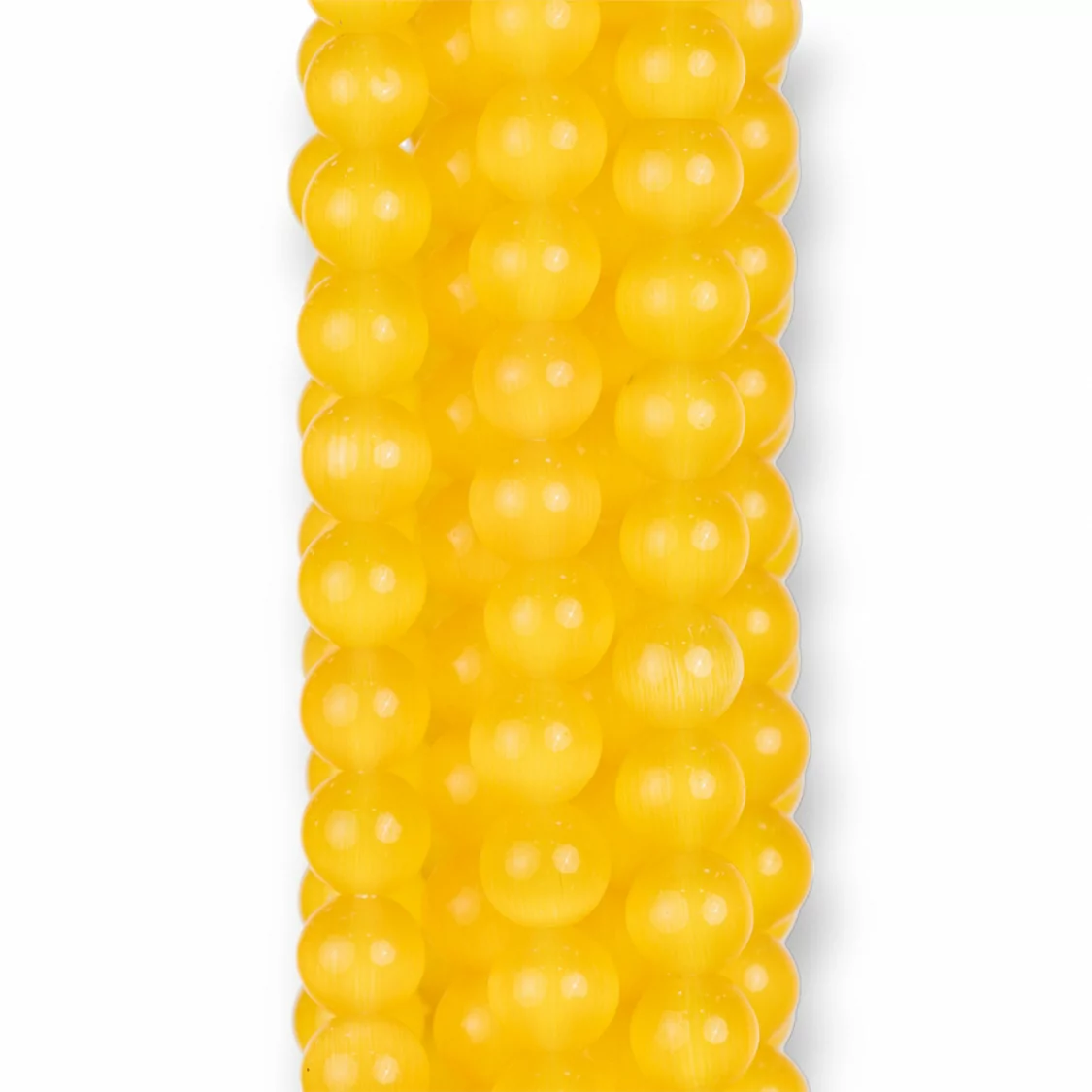 Occhio Di Gatto Giallo Tondo Liscio 8mm-GIALLO | Worldofjewel.com