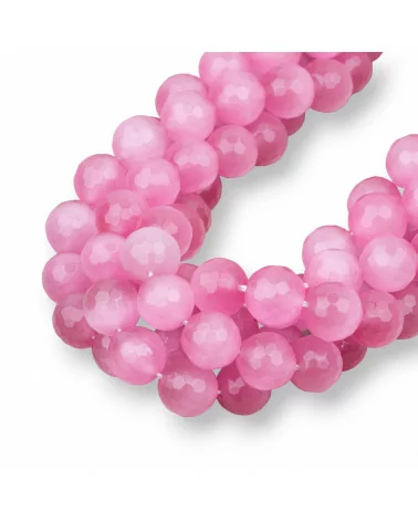 Occhio Di Gatto Rosa Perlina Tonda Sfaccettata 10mm-ROSA | Worldofjewel.com