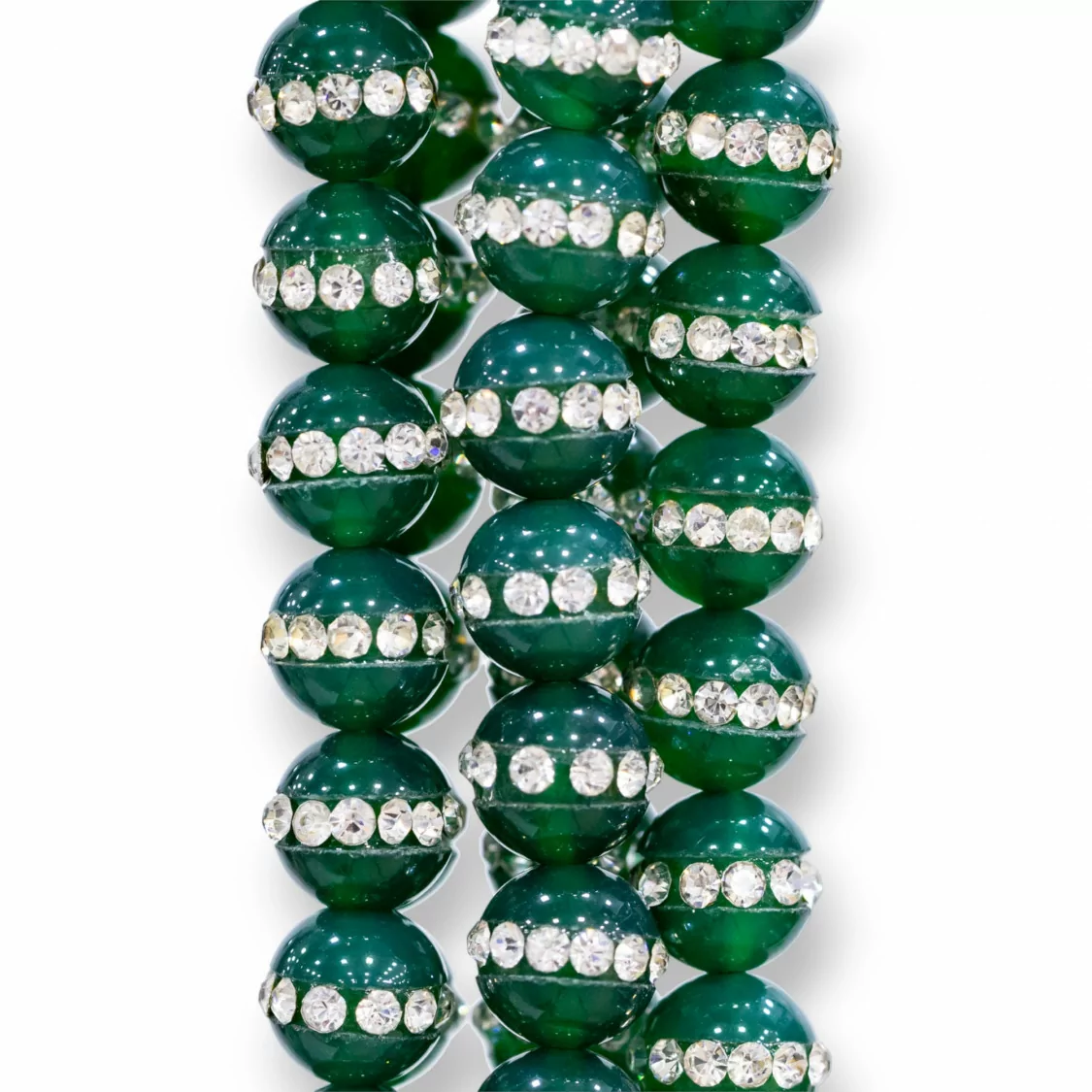 Agata Verde Con Strass Tondo Liscio 6mm-AGATA VERDE | Worldofjewel.com